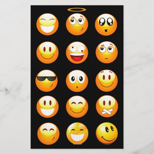Papeterie emojis noir (Devant)
