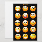 Papeterie emojis noir (Devant / Derrière)