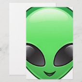 Papeterie émoticône alien (Devant / Derrière)