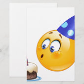 Papeterie émoticône anniversaire (Devant / Derrière)