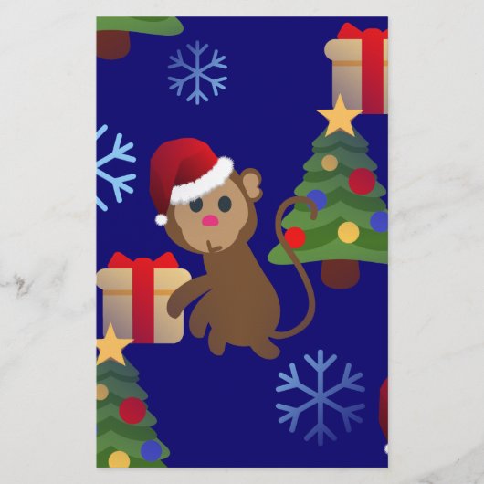 Papeterie Émotion de singe de père Noël (Devant)