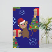 Papeterie Émotion de singe de père Noël (Debout devant)