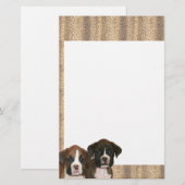 Papeterie Empreinte de léopard de chiot de boxeur (Devant / Derrière)