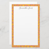 Papeterie Empreinte de léopard rose jaune | Personnalisé (Devant / Derrière)