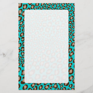 Papeterie Empreinte de léopard/turquoise/Ajouter couleur arr