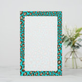 Papeterie Empreinte de léopard/turquoise/Ajouter couleur arr (Debout devant)