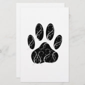 Papeterie Empreinte de patte Chien Noir Avec Flouris Blanc (Devant / Derrière)