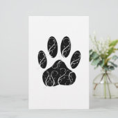 Papeterie Empreinte de patte Chien Noir Avec Flouris Blanc (Debout devant)