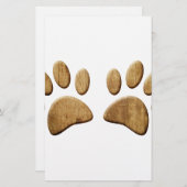 Papeterie Empreinte de patte de chien de bois (Devant / Derrière)