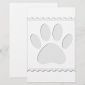 Papeterie Empreinte de patte de chien découpée (Devant / Derrière)