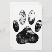 Papeterie Empreinte de patte de chien gris noir et blanc (Devant / Derrière)