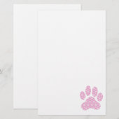 Papeterie Empreinte de patte géométrique blanc rose de motif (Devant / Derrière)