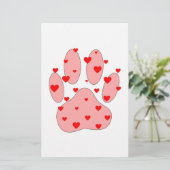 Papeterie Empreinte de patte rose aux coeurs (Debout devant)