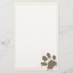 Papeterie Empreinte Drôle ; Houndstooth Blanc Antique