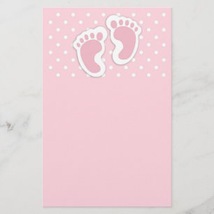 Papeterie Empreintes Bébé Rose Cute