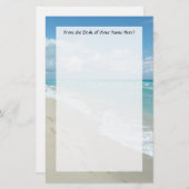 Papeterie Empreintes de pas sur la plage sablonneuse (Devant / Derrière)