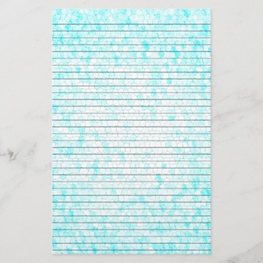Papeterie en mosaïque blanche Aqua avec lignes opt (Devant)
