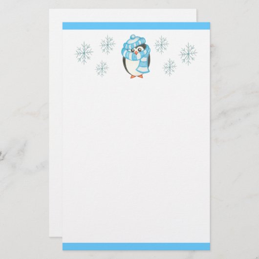 Papeterie en pingouin de Noël (Devant / Derrière)