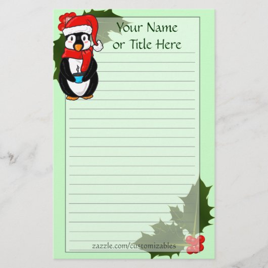 Papeterie en pingouin de Noël (Devant)