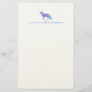 Papeterie En-tête Chien berger allemand à l'aquarelle Cool