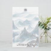 Papeterie En-tête de lettre bleu blanc classique (Debout devant)