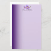 Papeterie En-tête Fleur sauvage violet (Devant / Derrière)