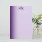 Papeterie En-tête Fleur sauvage violet (Debout devant)