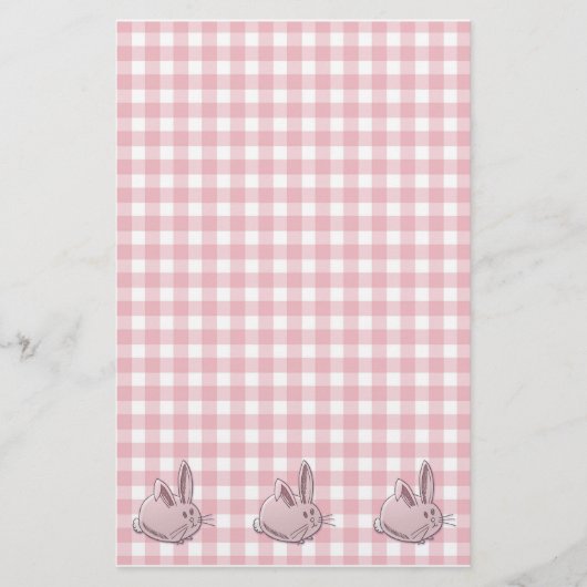 Papeterie en vichy rose et lapins (Devant)