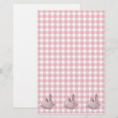 Papeterie en vichy rose et lapins (Devant / Derrière)