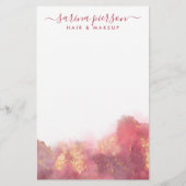 Papeterie Encre Aquarelle Liquide D'Art Moderne Rose Et Or R (Dos)