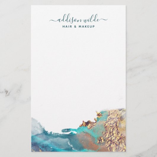 Papeterie Encre D'Aquarelle Liquide D'Art Moderne Bleu Et Or (Devant)