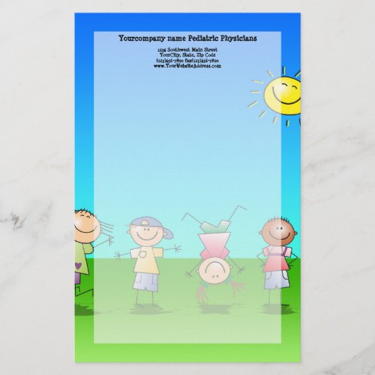 Papeterie Enfants jouant dehors un jour ensoleillé (Devant)