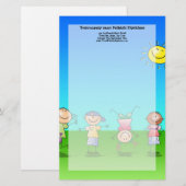 Papeterie Enfants jouant dehors un jour ensoleillé (Devant / Derrière)