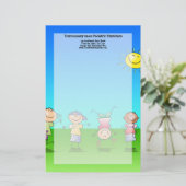 Papeterie Enfants jouant dehors un jour ensoleillé (Debout devant)