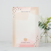 Papeterie Enseignant de la pomme rose d'aquarelle Abstraite (Debout devant)