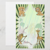 Papeterie Ensemble de baby shower de jungle de rayures de (Devant / Derrière)