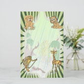 Papeterie Ensemble de baby shower de jungle de rayures de (Debout devant)