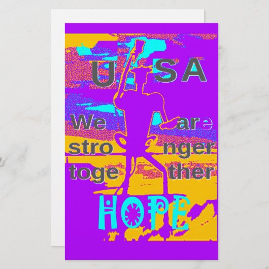 Papeterie Espoir psychédélique aux Etats-Unis : Neon Unity A (Devant / Derrière)