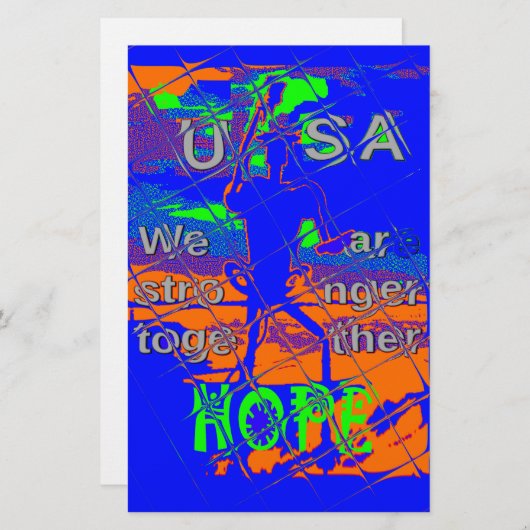 Papeterie Espoir psychédélique des Etats-Unis : Art Blue Uni (Devant / Derrière)