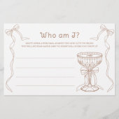Papeterie Espresso Martini douche nuptiale Qui suis-je jeu (Devant)