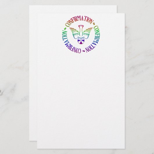 Papeterie Esprit Saint - Confirmation (Devant / Derrière)