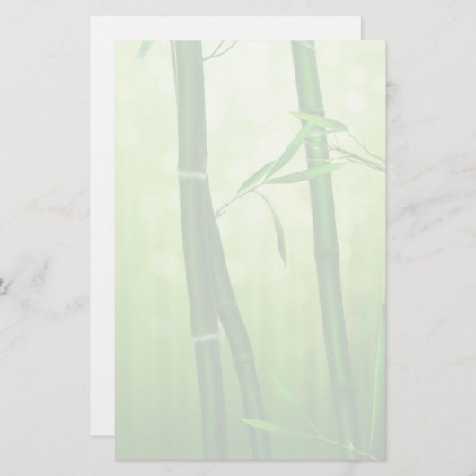 Papeterie Étapes en bambou exotique et Arrière - plan jaune  (Devant / Derrière)