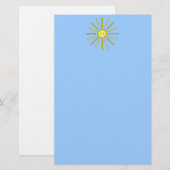 Papeterie Été heureux Sun. Jaune et bleu (Devant / Derrière)