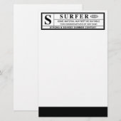 Papeterie étiquette d'avertissement de surfer (Devant / Derrière)