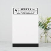 Papeterie étiquette d'avertissement de surfer (Debout devant)