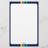 Papeterie Étiquette de nom d'entreprise Modern Stripes Bleu (Dos)