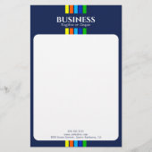 Papeterie Étiquette de nom d'entreprise Modern Stripes Bleu (Devant)