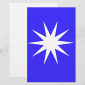 Papeterie Étoile blanche bleue profonde (Devant / Derrière)