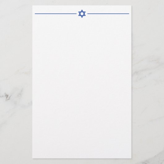 Papeterie Étoile de David Israël Bleu Blanc Blanc Blank 5,5  (Devant)