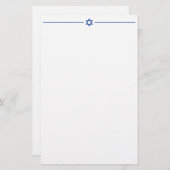 Papeterie Étoile de David Israël Bleu Blanc Blanc Blank 5,5  (Devant / Derrière)